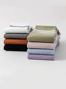 3 pares de cómodas medias de dedo con rayas - Medias hasta el tobillo para mujer de otoño - Suaves, transpirables, cómodas, sencillas, elementos esenciales de calzado con estilo