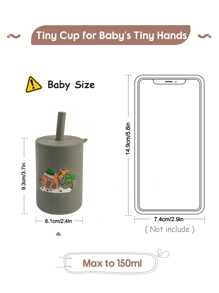 1 件迷你 150 毫升/5 盎司硅胶吸管杯，适合幼儿学习喝水，实用喂食吸管杯，婴儿礼物 - 彩色 - 查看 4