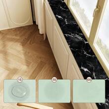 1 st. Elegante Marmeren Patroon Vensterbank Waterdicht En Vuilafstotend Pad, Met Zachte Rubberen Achterkant Voor Antislip En Absorberend, Gemaakt Van Diatomiet Materiaal, Multifunctioneel En Trimbaar, Praktische Woondecoratie, Vakantie/Housewarming Cadeau