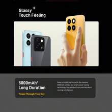 ZTE ZTE, Smartphone, Blade A55 Phantom Black, Desbloqueado, Android 14, (4 GB de RAM + 8 GB de fusão) + 128 GB de ROM, Bateria de 5000 mAh, Dual SLM 4G, O plugue é padrão europeu, NFC é suportado, 4G LTE, Versão global