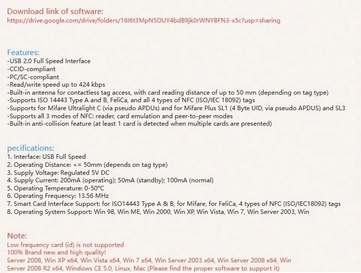 ACR122U Contactless Smart Card RFID Access Card Reader IC Property ...