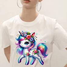 1/2/3pcs Rainbow Unicorn Heat Transfer Stickers, Cartoon Theme, Washable And Easy To Use, Suitable For DIY T-Shirts, Hoodies, Jeans, Backpacks, Handbags, Pillows And Vintage Baseball Caps, Ideal For Holiday Decorations