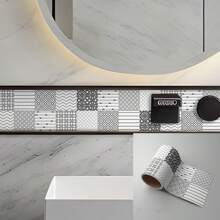 1 Roll 10cm*100cm Fashion Simple Floral Wall Sticker Trim - Instantly Elevate Home Decor With Self-Adhesive Skirting Line Border For TV Background, Door Frame & Waistline Accent