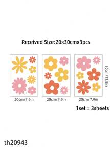 36pcs Creative Bohemian Home Decorations Daisy Wall Decal Flower Vinyl Wall Decals Daisy Decals Floral Decals Peel And Stick Daisy Stickers For Kids Nursery Wall Art Bedroom Living Room(Size:8.26*11.41in*6 Sheets) - Multicolor - View 13