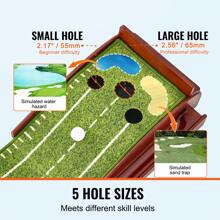 Golf Putting Mat, 1-5 Hole Indoor Golf Putting Green, Wrinkle-Free Golf Training Aid, Mini Golf Set With Auto-Ball Return, Alignment Guide, 3 Balls, Wood Base, Game Practice Gift For Home Office - 5 Hole, Wrinkle-free, Auto-ball Return, 3 Ball - View 5