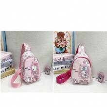 Sanrio 1pc Hello Kitty Cartoon Cute Chest Bag, A Lightweight And Stylish Travel Crossbody Backpack For Boys And Girls, Suitable For Shoulder/Crossbody/Chest Back Use, Suitable For Daily Travel And Storage,Boho Vibes