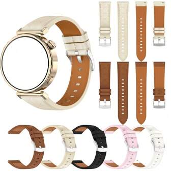 This Is An 18MM Fashionable Synthetic Leather Wristband.Suitable For GT5 Pro, GT4 4 41mm,S1 , Vivoactive 3S 4S And Venu Series - Adjustable Stainless Steel Buckle Wrist Strap,Five Colors To Choose From,Classic Appearance And Fashion Design.