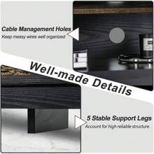 Homasis 58'' TV Stand Entertainment Console Center W/ Adjustable Open Shelves Up To 65''
