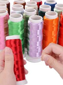 1200m/rouleau Fil de fleur enveloppé de velours sans nœud en polyester - Matériel pour épingle à cheveux, broche et franges de style antique fait à la main. Utilisé pour la fabrication de bijoux tissés à la main, assortir la fabrication de bijoux, etc.