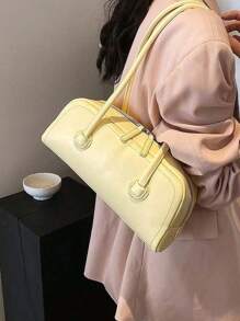 Sac à main jaune printemps/été 2025, sac à bandoulière, sac sous les bras, sac Boston, sac de transport quotidien décontracté pour femmes d'affaires, adapté au travail, au shopping, aux rencontres, aux voyages, à un usage quotidien, adapté aux étudiants et aux cols blancs