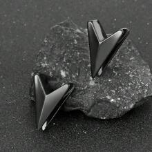 2PCS Spike V Saddle Hangers Gauges Plugs Tunnels For Stretched Lobe Ear Piercing Women Body Jewelry 316 Stainless Steel