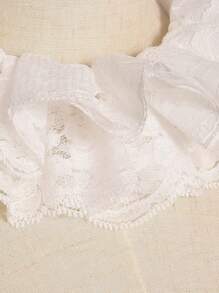 Yanxyad 洛丽塔蕾丝领假领复古蕾丝荷叶边领 - 可拆卸，多层维多利亚爱德华风格白色，时尚配饰，维多利亚爱德华白色服装领口男女通用 - 經典款 - 查看 3