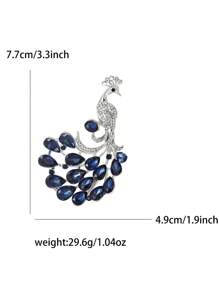 Elegant Rhinestone Peacock Brooch For Women Animal Pin Dress Suit Pin Accessories Party Banquet Gift