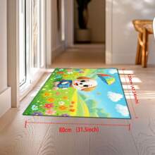Lichtgewicht Crystal Velvet Tapijten/Mats In Designs Van Pop Art Stijl Teddybeer, Kleurrijke Puppy, En Lachende Bloem. Verkrijgbaar In Verschillende Maten, Met Premium Zachte Textuur En Levendige Vibe. Aanpasbaar Door Te Snijden.