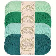 4pcs Soft Acrylic Yarn Skeins - 100% Acrylic, Fluffy & Soft, Suitable For Beginner Crochet Projects - Great For Hats, Gloves, Clothing, Blankets - Multi Colors (Beige, Cream, Yellow), Crochet Yarn