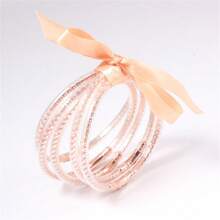 5pcs Set Of Luxury Shiny Hexagram Crystal Ribbon Bracelets, Suitable For Women's Daily Wear