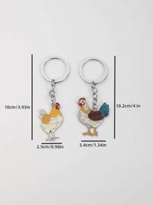 Easter Rooster Hen Keychain, Fashion Cute Animal Keyring, Valentine's Day Gift, Backpack Pendant, Sweet Keychain, Women's Handbag Accessories, DIY Jewelry, Best Friend Gifts - Multicolor - View 7