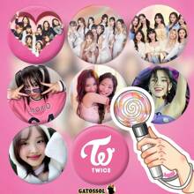 TWICE - BOTTON 4.5 Cm - ONCE KPOP - IDOL - KOREAN - Bottom Button - Button - Brooch Pin - Buttons - Button - Pin - Botum BOTTONS - B1- SINGLE BUTTON - View 1