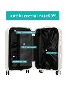 一件20吋硬殼大容量旅行箱 | 靜音萬向輪 + TSA 鎖/學習/情人節禮物 | 男女學生情侶通用 | 遊輪宿舍大學旅行必備 | 城市通勤、跨城火車、露營自駕、機場快線等，聖誕節出遊 - 白色 - 查看 9