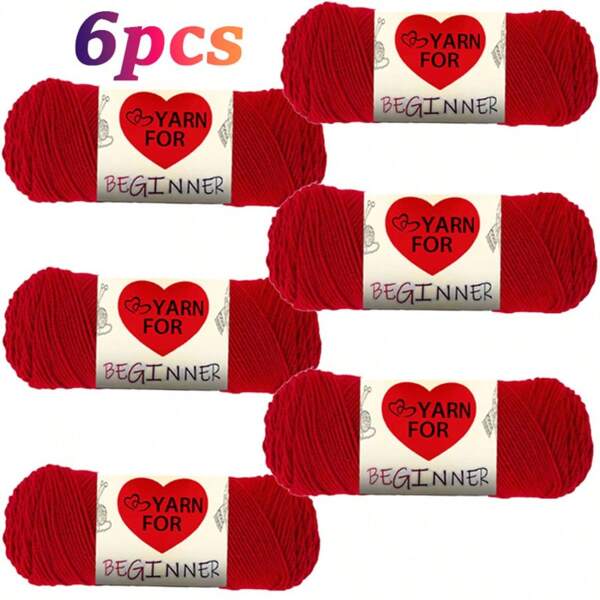 6 novelos de 300g de fio acrílico de 8 fios, adequados para projetos de crochê DIY, como cachecóis, chapéus, bonecas, sapatos e outros artesanatos, bons para iniciantes