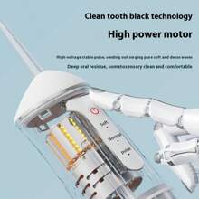手持式水牙线套装，便携式电动口腔冲洗器，带 4 个喷嘴、3 种清洁模式、强水压、大水箱、USB 充电、IPX7 防水，有效的清洁和护理工具，非常适合节日礼物 - 彩色 - 查看 7