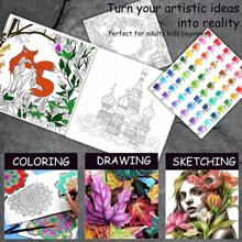 28/51/72/96/145 Packs Drawing Sketching Coloring Set, Include Professional Soft Core Colored Pencils, Sketch&Harcoal Pencils, Sketchbook, Art Tool Kit, Artists Student Gift Back To School