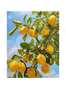 1/2 件数字绘画柠檬树数字着色绘画套装油画颜料成人手工工艺品 40X50 厘米/16x20 英寸无框架