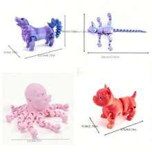 1pc 3D Printed Animal Collection, 3D Printed Toy, Movable Joint Animal Toy, Creative Desk Decor & Collection, Suitable For Birthday Gift, Party Favors And Rewards - Multicolor - View 9