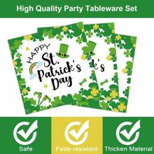 20pcs/Set Saint Patrick Shamrock Themed Party Disposable Tableware Set, Includes Napkins - Green - View 3
