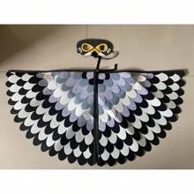 1PC Bird-Wings-Costume For Kids Dress Up, Felt Feathered Festive Attire Set - Felt Non-Woven Fabric Masks And Wing Sets For Hummingbirds, Phoenixes, Hawks, Green Parrots, Costume Hallowen Party, Bird-Costume-Peacock-Wings For Kids With Bird, Gift For Girl Boys, Interactive Game, Party Game, Holiday Accessory