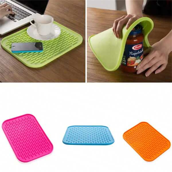 Multipurpose Silicone Round Anti-Slip Heat Resistant Pad, Coaster, Placemat, Pot Holder, Table Mat