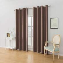 Ystyle Curtains Set Of 2, Thermal Curtain Cold Protection, Outdoor Curtain Weatherproof With Eyelets, Blackout Curtain, Opaque Curtains, Curtains Living Room, Thermal Curtain Heat Protection - 酒紅色 - 查看 2