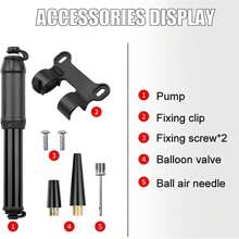 1 pieza Bomba de bicicleta, inflador de neumáticos de aleación de aluminio mini de alta presión de 100 PSI, compatible con válvulas Presta y Schrader, tubo inflador retráctil, herramienta portátil de inflado de neumáticos, apta para bicicleta de carretera, bicicleta de montaña, motocicleta, bicicleta eléctrica, baloncesto y fútbol