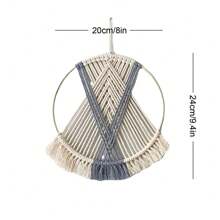 1 szt. ręcznie robiona makrama ścienna, boho styl minimalistyczny okrągły gobelin ścienny