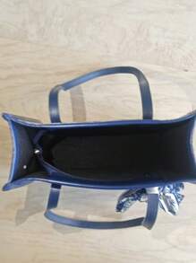 Modna, w paski, 1-częściowa, duża torba na ramię w kratkę z modną torbą i szalikiem, dla kobiet, nowicjuszek i pracowników umysłowych, na prezenty dla nauczycieli, dla dziewczynek, nastolatek, dla kobiet, dla kobiet do biznesu/dojazdów/pracy/biura, na festiwale/wakacje/święta, modna torebka z kokardą dla kobiet