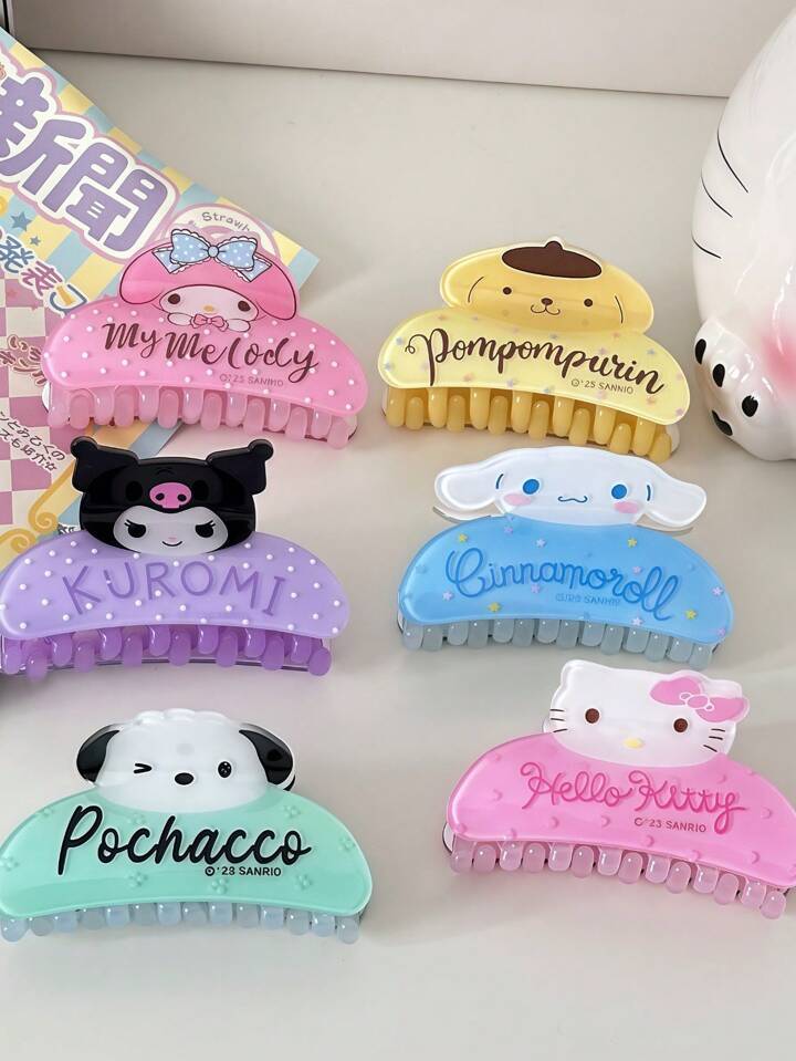 Sanrio Sanrio 1 Pc Sanrio Genuine Authorized Acrylic Hair Grabber Hello Kitty Melody Cute Cartoon Hair Accessories Clip Fashion Accessories