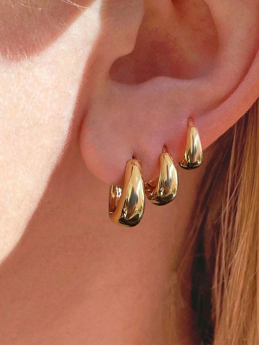 3 pares de pendientes minimalistas de plata de ley 925 brillantes para mujeres, adecuados para pendientes de compromiso, aniversario y boda, joyas de moda y exquisitas aretes de cristal brillante para regalo