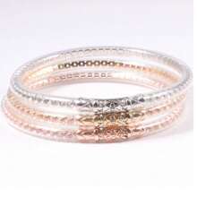 5pcs Set Of Luxury Shiny Hexagram Crystal Ribbon Bracelets, Suitable For Women's Daily Wear