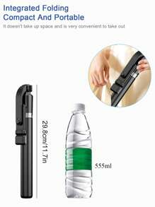 66.9" Extendable Wireless Remote Control Selfie Stick With LED Fill Light, Foldable Phone Tripod, Compatible With IOS And Android Smartphones, Suitable For Live Streaming, Makeup, Parties, Summer Vacation, Travel, Outdoor Activities - Multicolor - View 4