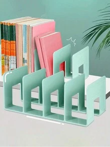 1/4 pièces Étagère à livres acrylique à 4 compartiments, serre-livres multifonctionnels, support pour livres, étagère de rangement de bureau, bibliothèque portable, supports de livres antichoc, étagères à livres, organisateurs de papeterie, compartiments indépendants, grandes ouvertures, convient pour la chambre, le salon, l'école, le dortoir, le bureau, la papeterie, les documents, la cuisine, la salle de bain