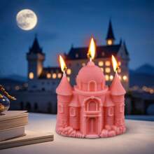 Molde de vela en forma de castillo 3D, molde con forma de casa del árbol para hacer velas, jabón de cera, decoraciones para el hogar, manualidades con moldes de silicona, moldes esenciales para entusiastas de las manualidades - Blanco - Ver 3