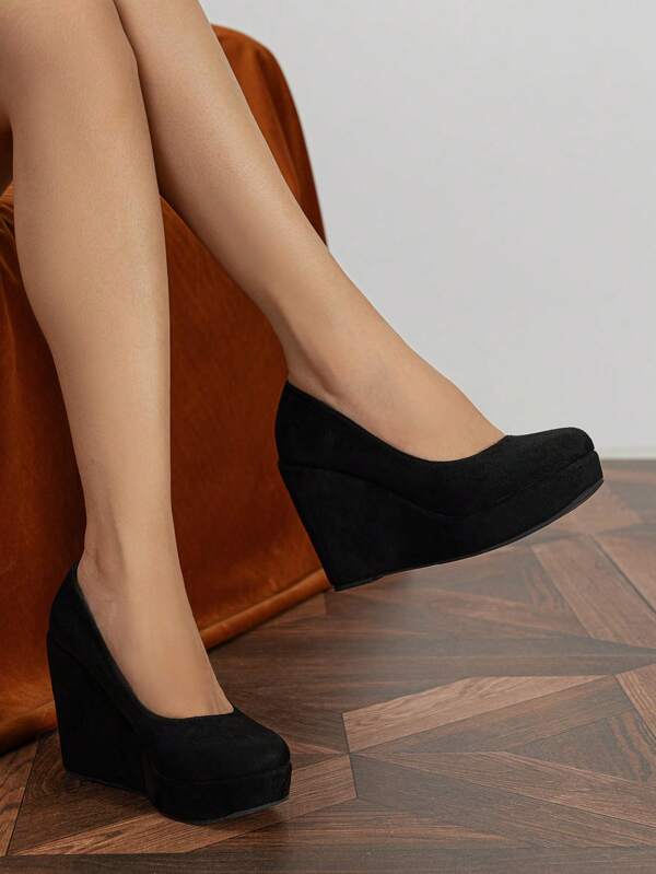 Zapatos de tacón alto de plataforma Mary Jane negros para mujer, de punta cerrada, de estilo elegante y lindo, aptos para uso en exteriores