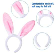 1pc Soft Pink Faux Fur Bunny Ear Headband, 11.81 Inches - Ideal For Women Easter Celebrations And Theme Events, Celebratory Headband | Whimsical Style | Soft Texture