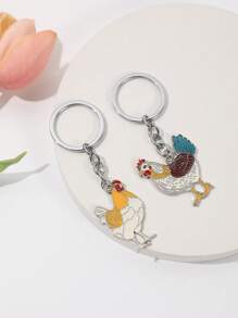 Easter Rooster Hen Keychain, Fashion Cute Animal Keyring, Valentine's Day Gift, Backpack Pendant, Sweet Keychain, Women's Handbag Accessories, DIY Jewelry, Best Friend Gifts - Multicolor - View 3