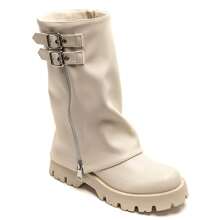 高款软柄水瓶，配有装饰性拉链和按扣，底部坚固凹陷。 - 米色 - 查看 1