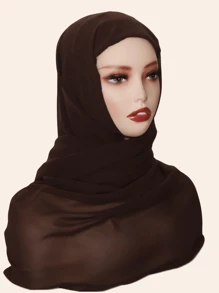 1 Set Women Soft Undercap And Chiffon Scarf Combo, Fashion Versatile Accessory, All Seasons - A - View 1