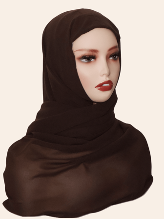 1 Set Women Soft Undercap And Chiffon Scarf Combo, Fashion Versatile Accessory, All Seasons