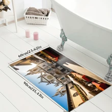 Lightweight Crystal Velvet Carpets/Mats Available In Various Size Versions, Featuring Cute Rabbit In Grass, Brown & Green Blocks, And High-Rise Castle Designs, With Warm And Vibrant Textures