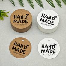 100PCS Handmade Kraft Paper Gift Tags With Letter "Handemade With Love" - For Birthday, Parties, Holidays, Wedding Decor & Crafts