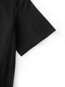 Women's  Valentine's Day Love Butterfly Thorns Chain Heart Print T-Shirt Fashion Short Sleeve Round-Neck Slm Fit Tops Summer Casual Streetwear - 黑色 - 查看 4